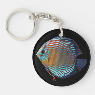 Royal Blue Discus Keychain