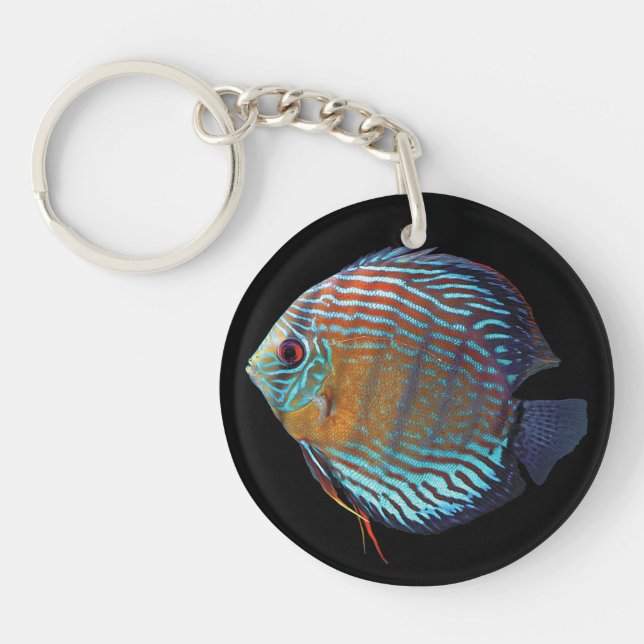 Royal Blue Discus Keychain (Front)