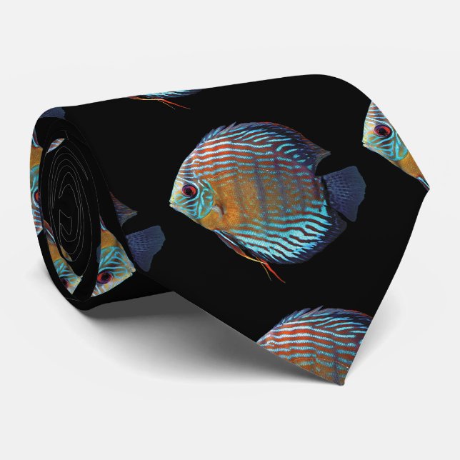 Royal Blue Discus Tie (Rolled)