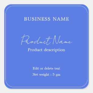 Royal Blue Elegant Modern Minimal Product Label