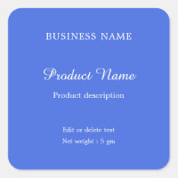 Royal Blue Elegant Modern Minimal Product Label