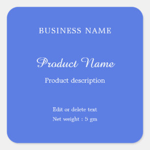 Royal Blue Elegant Modern Minimal Product Label