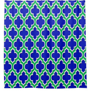 Royal Blue Emerald Green White XL Moroccan #4DS