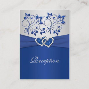 Royal Blue et Argent Cartes de réception Coeur