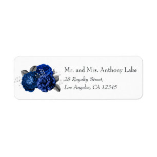 Royal Blue et Silver Floral Mariage