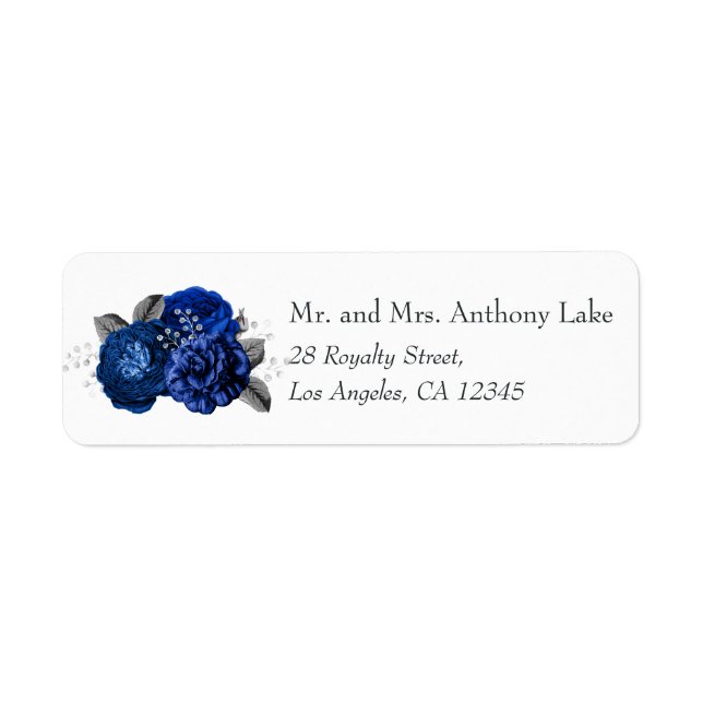 Royal Blue et Silver Floral Mariage (Devant)
