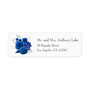 Royal Blue et Silver Floral Mariage