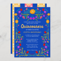 Royal Blue Fiesta Party Mexican Quinceanera