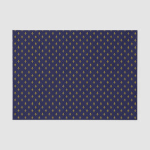 Royal Blue Fleur De Lis Pattern Tissue Paper