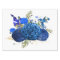 Royal Blue Floral Bouquet Watercolor Decoupage