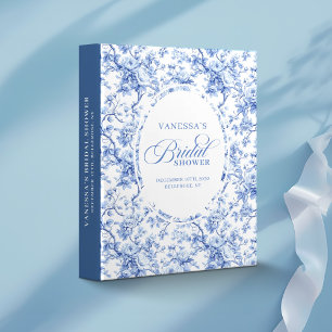 Royal Blue Floral Bridal Shower Custom Photo Album Binder