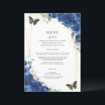 Royal Blue Floral Butterflies Quinceanera Menu<br><div class="desc">Designed to co-ordinate with our Royal Blue Floral collection, this elegant menu features watercolor royal blue flowers and butterflies. Personalize it with your own wording and details easily and quickly, simply press the customise it button to further re-arrange and format the style and placement of the text. Double sided. Great...</div>
