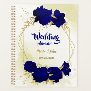 royal blue floral gold wedding planner
