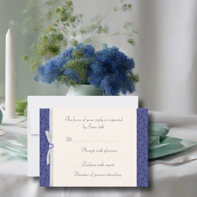 Royal Blue Florentine RSVP Card (Creator Uploaded)