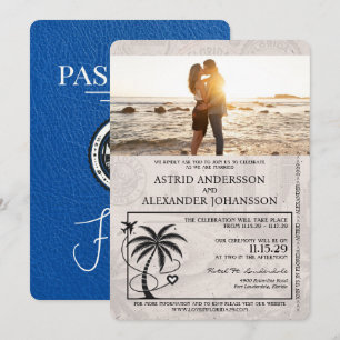 Royal Blue Florida Passport Faire-part de mariage