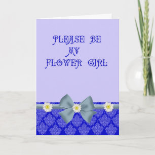 Royal Blue Flower Girl Request Invitation