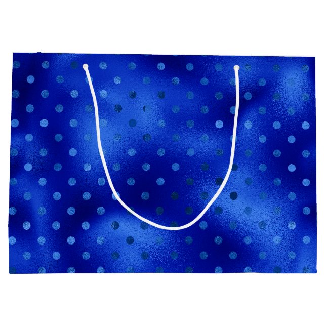 Royal Blue Foil Hanoukka Grand sac cadeau (Dos)