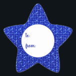 Royal Blue Foil Pattern To From Hanukkah Star Sticker<br><div class="desc">These fabulous gift tags would look great on all your Hanukkah gifts.  They are so festive in a star shape.  They'll look so cute on your gifts.</div>