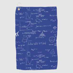Royal Blue Formulas Equations Math Golf Towel
