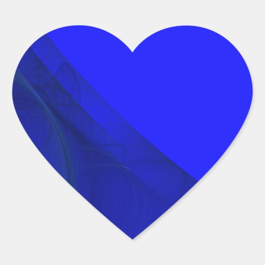Royal Blue Fractal Background Heart Sticker