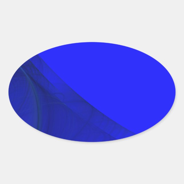 Royal Blue Fractal Background Oval Sticker (Front)