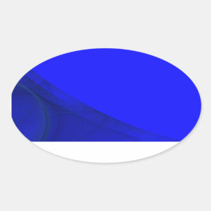 Royal Blue Fractal Background Oval Sticker