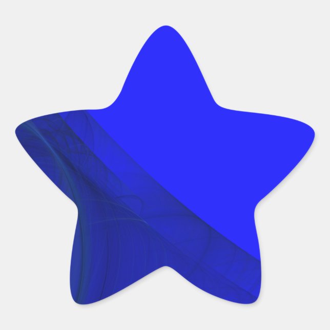 Royal Blue Fractal Background Star Sticker (Front)