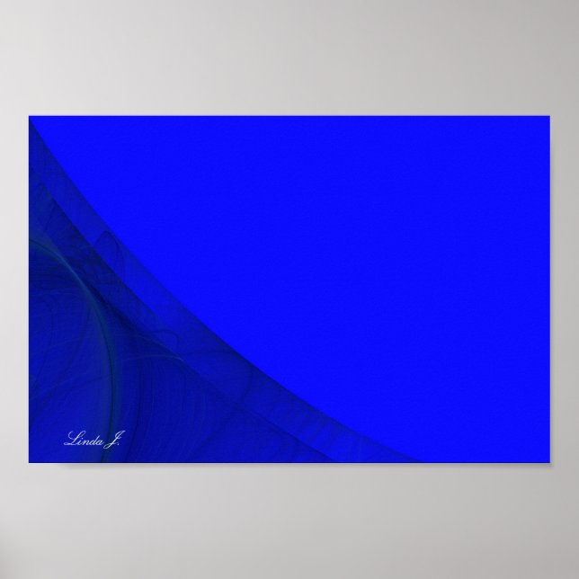 Royal Blue Fractal Border Canvas or Poster (Front)