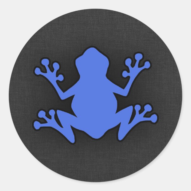 Royal Blue Frog Classic Round Sticker (Front)