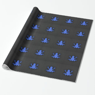 Royal Blue Frog Wrapping Paper