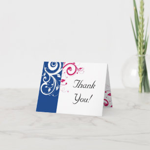 Royal Blue/Fuchsia Swirl Thank You
