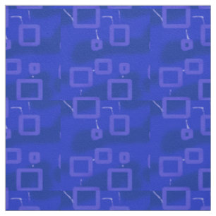 Royal Blue Geometric Circuit Fabric