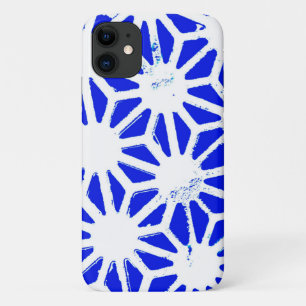 Royal blue geometric pattern iPhone 11 case