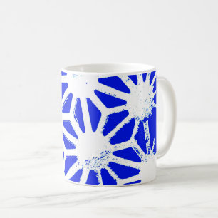 Royal blue geometric pattern coffee mug