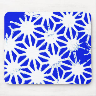 Royal blue geometric pattern mouse pad