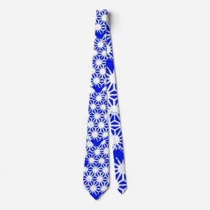 Royal blue geometric pattern tie
