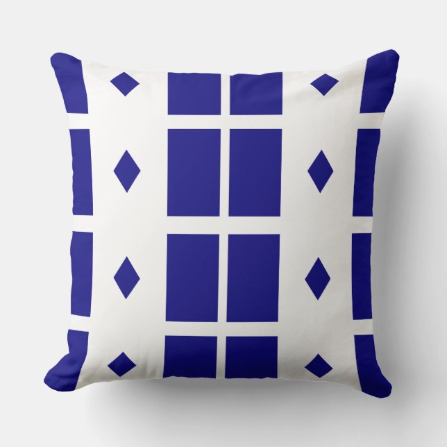 Royal Blue Geometric Throw Pillow (Front)