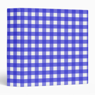 Royal blue gingham binder