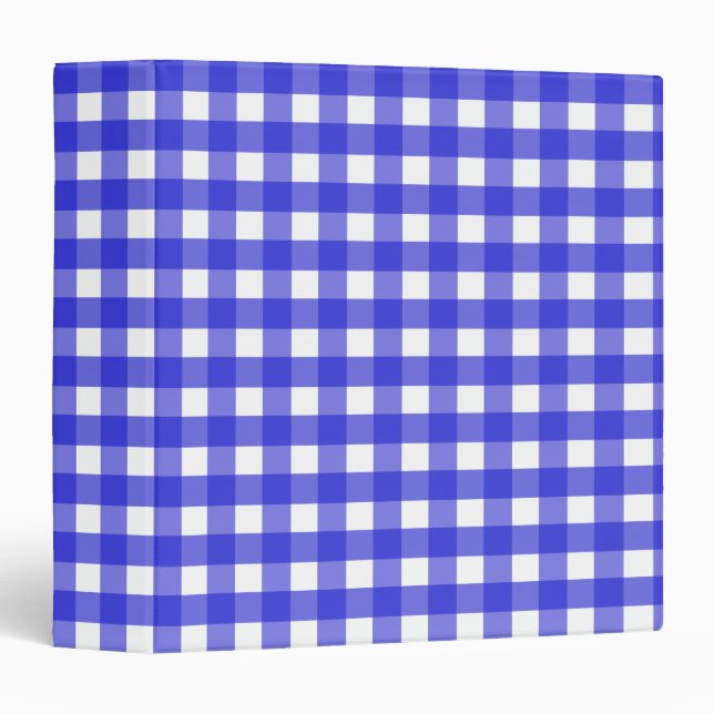 Royal blue gingham binder (Front/Spine)