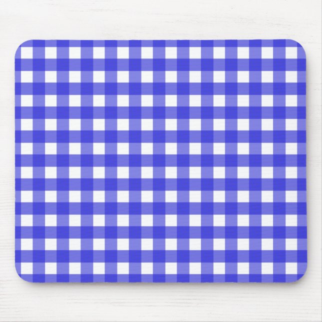 Royal blue gingham mouse pad (Front)