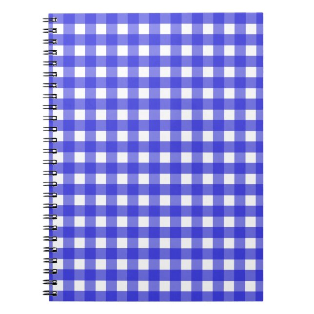 Royal blue gingham notebook (Front)