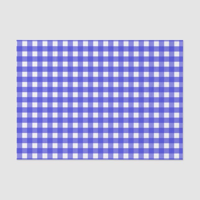 Royal blue gingham tissue paper (Front)