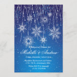 Royal Blue Glam Snowflakes Winter Dinner Party Invitation<br><div class="desc">Royal Blue Glam Snowflakes Winter Christmas Wedding Rehearsal Dinner Corporate Dinner Party Couple's Shower Chistmas Holiday Party Customized Invitations. All the default text can be fully customized with your own wordings, and you can also change the fonts, sizes, text placement & colours of the text. To change the text only,...</div>