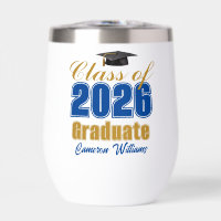 Royal Blue Gold Class of 2026 Custom Graduation