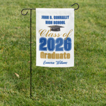 Royal Blue Gold Class of 2026 Custom Graduation