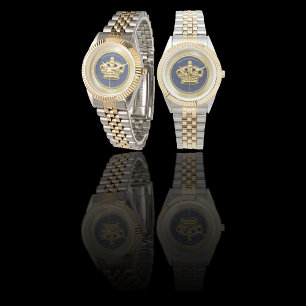 Royal Blue Gold Crown Watch