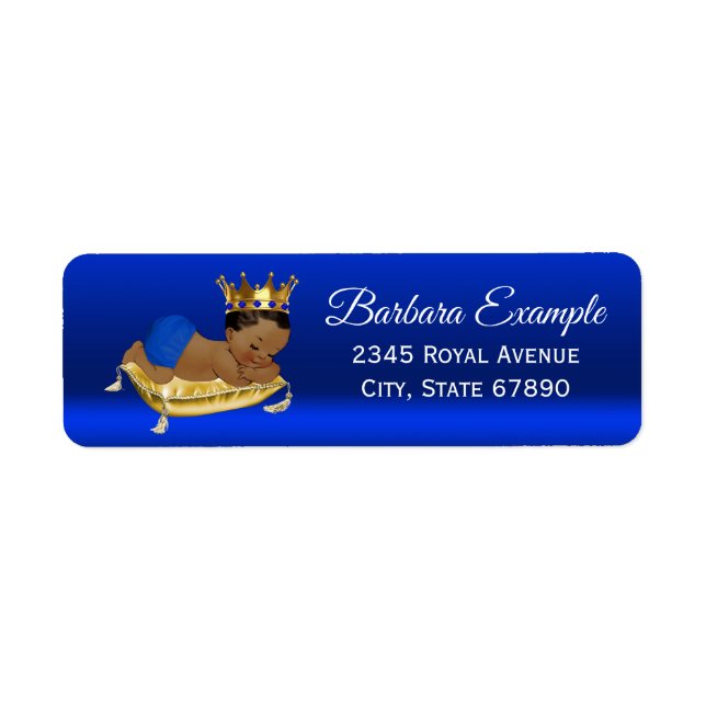 Royal Blue Gold Ethnic Prince Étiquettes de adress (Devant)
