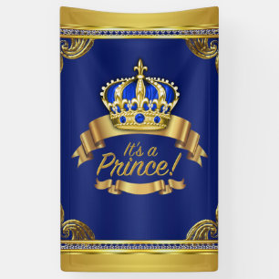 Royal Blue Gold Its A Prince Baby Shower Banner