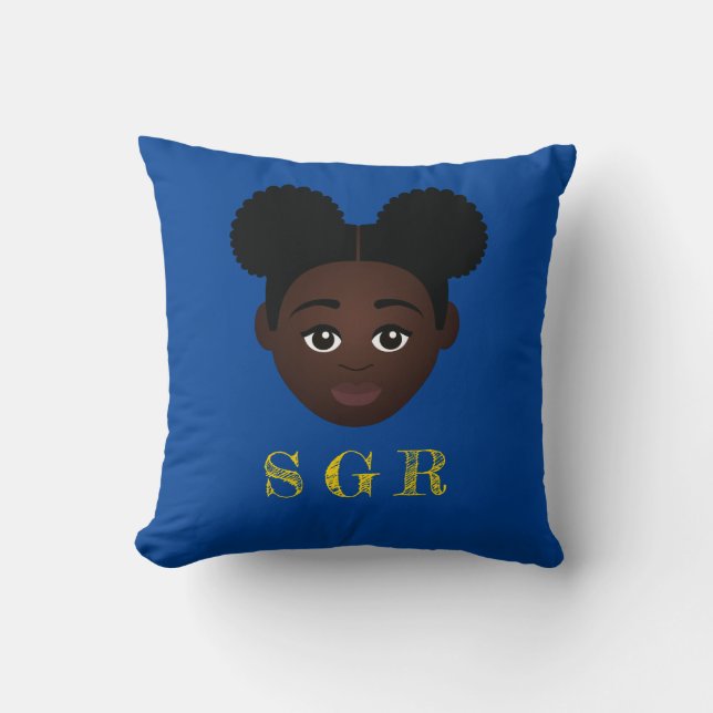Royal Blue & Gold Message Throw Pillow (Front)