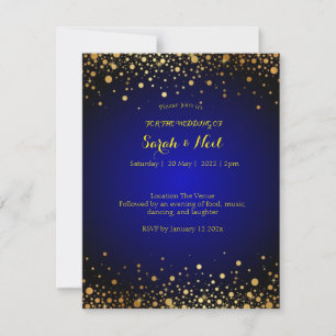 Royal Blue Gold Popular Faire-part de mariage